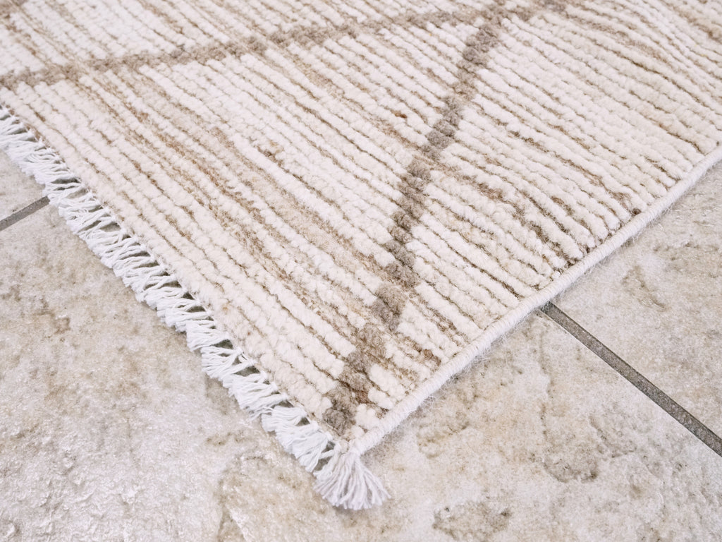 3x5 Ft Beige Moroccan Rug - Hand Knotted Area Rug