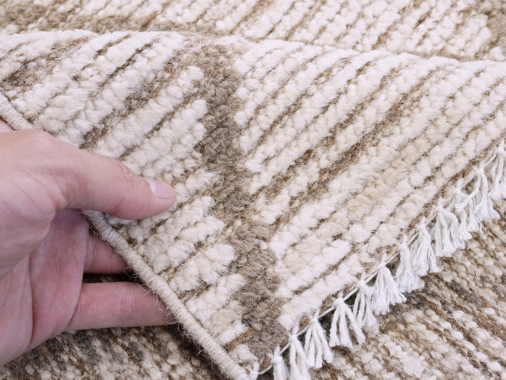 3x5 Ft Beige Moroccan Rug - Hand Knotted Area Rug