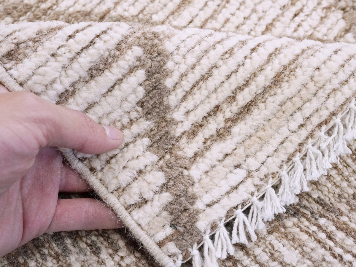 3x5 Ft Beige Moroccan Rug - Hand Knotted Area Rug