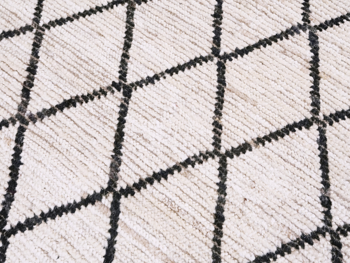 3x5 Ft Beige Moroccan Rug - Hand Knotted Area Rug