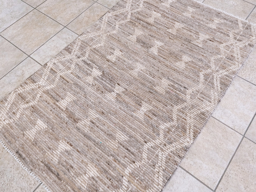 3x5 Ft Brown Moroccan Rug - Hand Knotted Area Rug