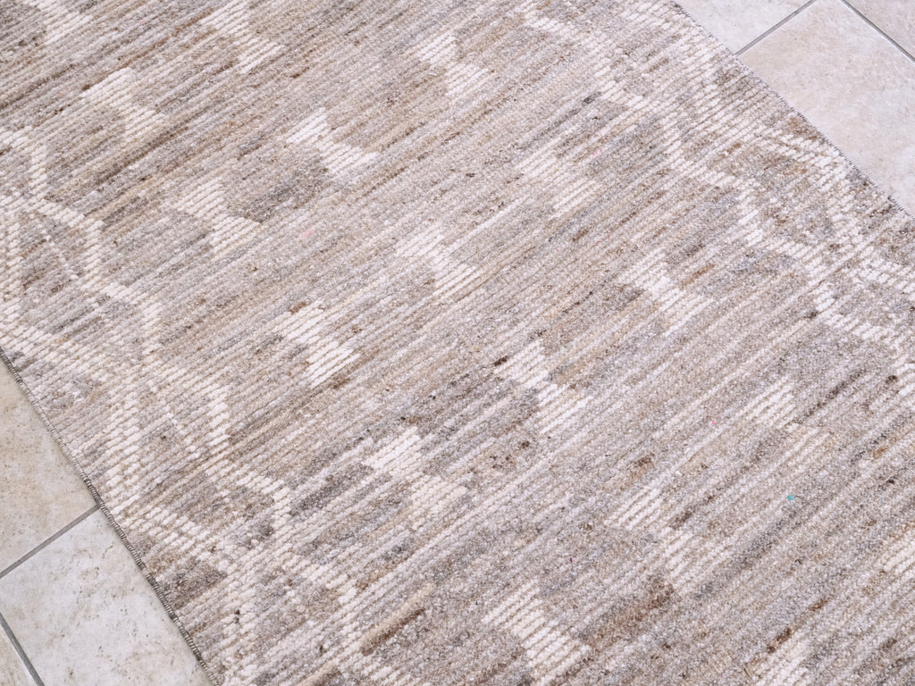 3x5 Ft Brown Moroccan Rug - Hand Knotted Area Rug