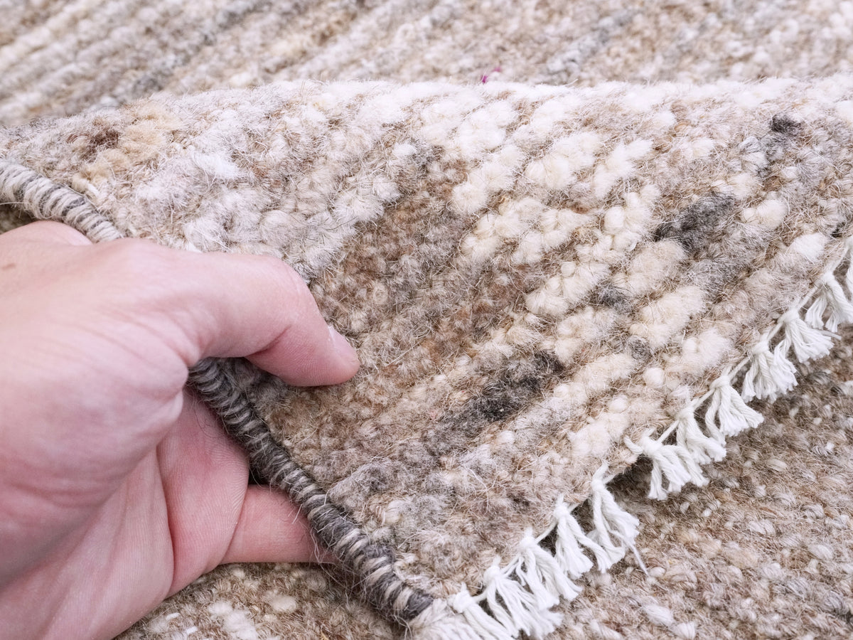 3x5 Ft Brown Moroccan Rug - Hand Knotted Area Rug