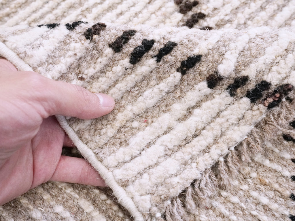 3x5 Ft Beige Moroccan Rug - Hand Knotted Area Rug