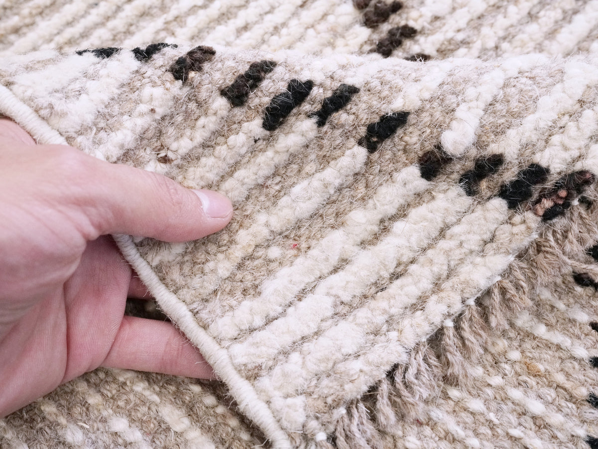 3x5 Ft Beige Moroccan Rug - Hand Knotted Area Rug