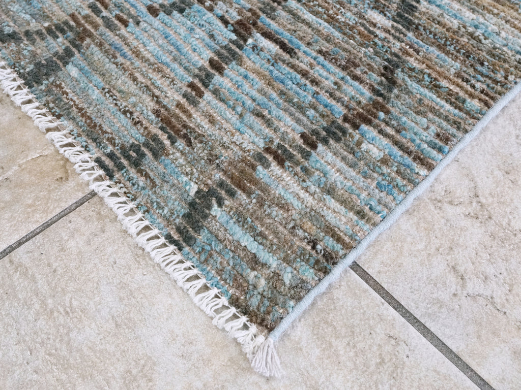 3x6 Ft Blue Moroccan Rug - Hand Knotted Area Rug