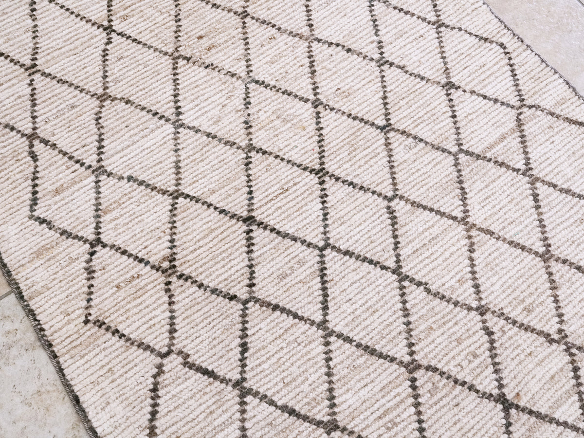 3x4 Ft Beige Moroccan Rug - Hand Knotted Area Rug