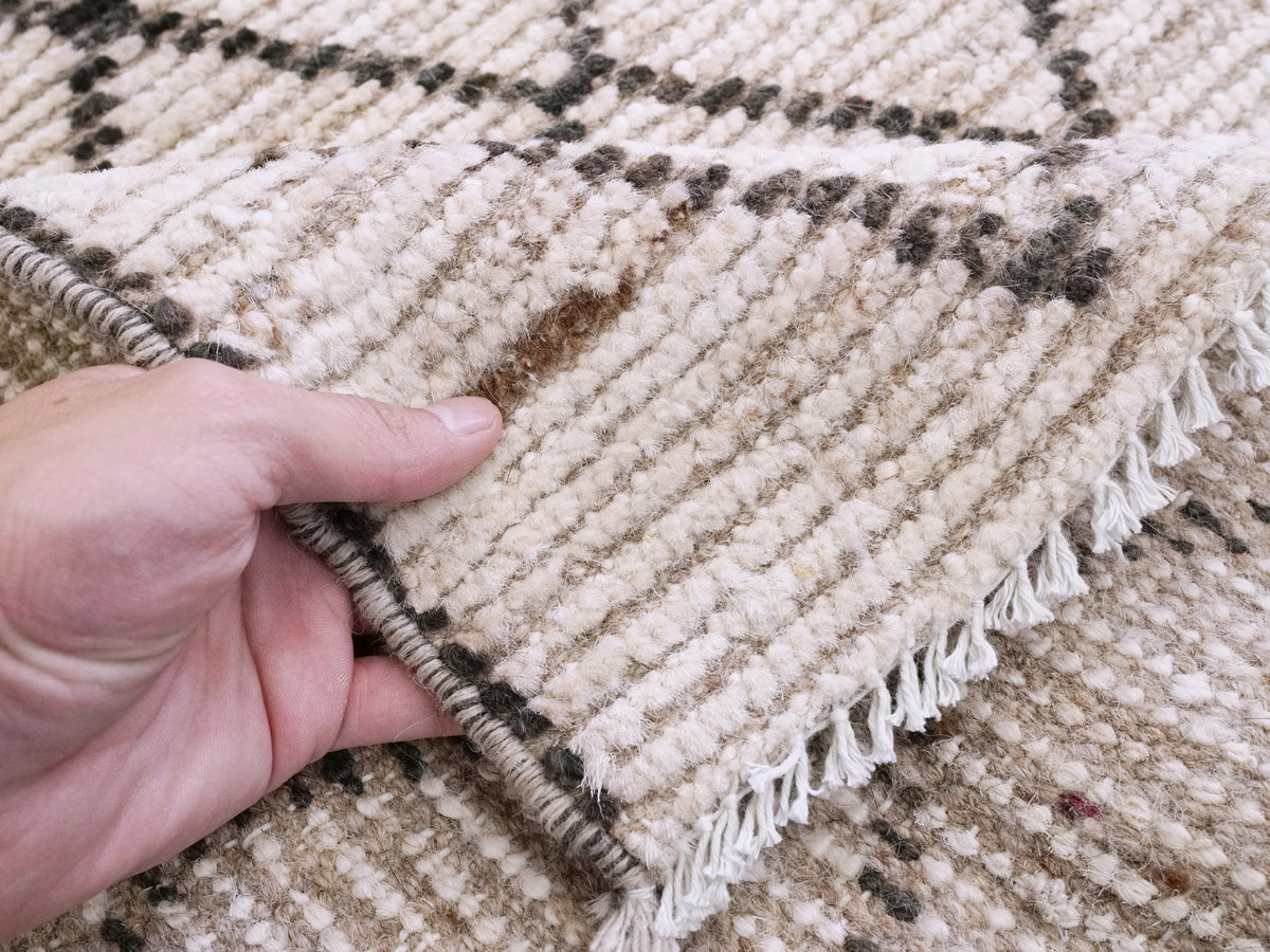 3x4 Ft Beige Moroccan Rug - Hand Knotted Area Rug