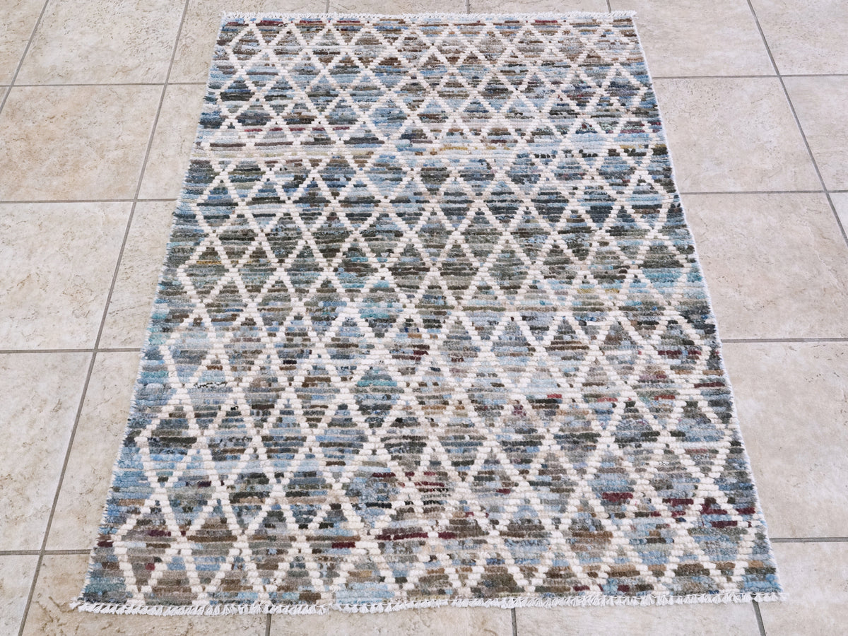 3x4 Ft Moroccan Rug - Hand Knotted Area Rug