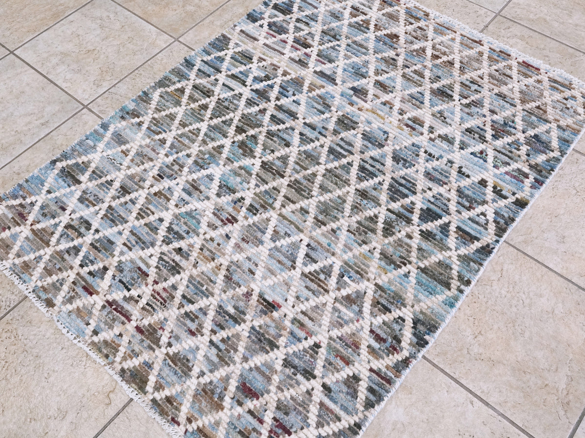 3x4 Ft Moroccan Rug - Hand Knotted Area Rug