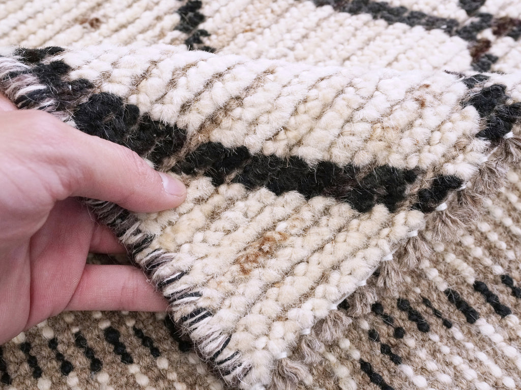 3x5 Ft Beige Moroccan Rug - Hand Knotted Area Rug
