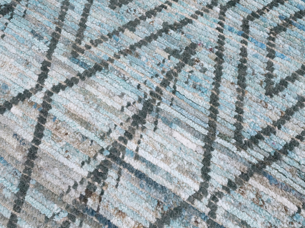 3x5 Ft Blue Moroccan Rug - Hand Knotted Area Rug