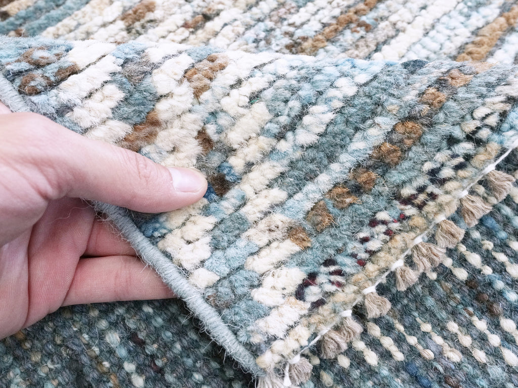 3x5 Ft Blue & Beige Moroccan Rug - Hand Knotted Area Rug
