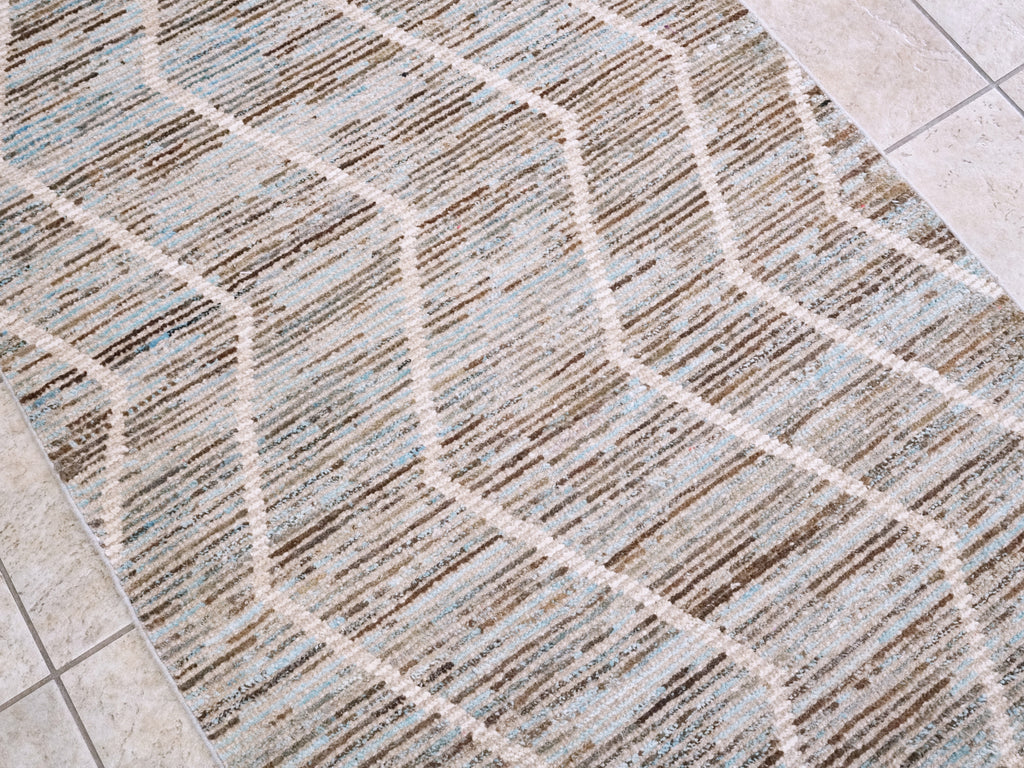 3x5 Ft Blue Moroccan Rug - Hand Knotted Area Rug