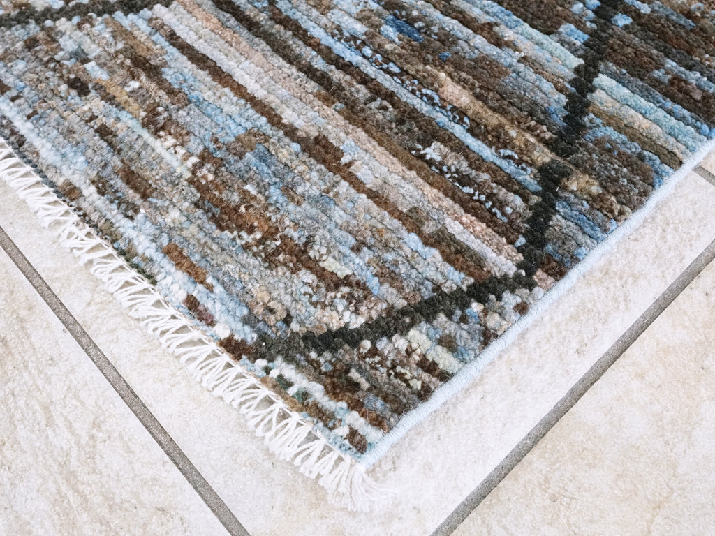 3x5 Ft Blue Moroccan Rug - Hand Knotted Area Rug