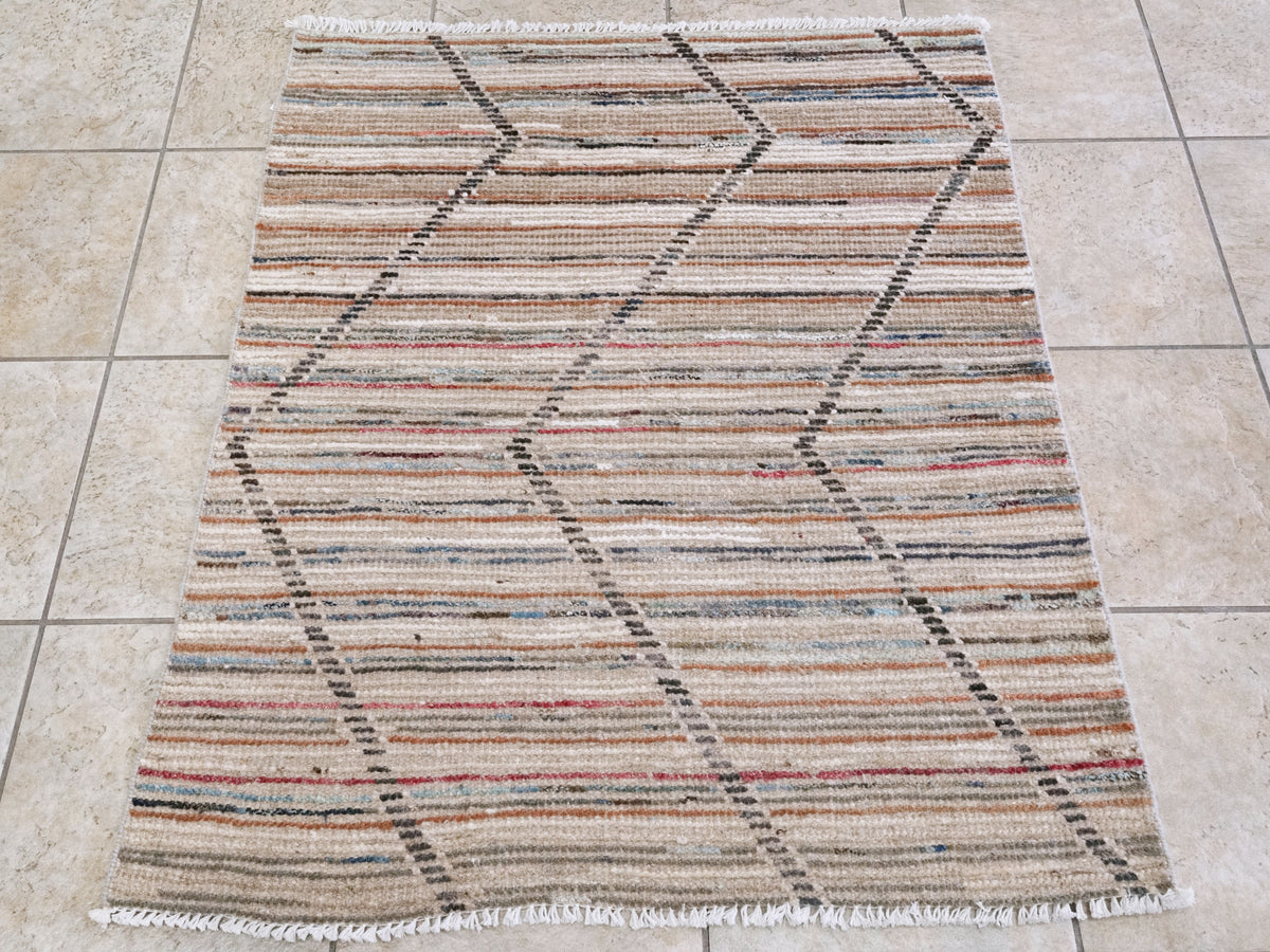 3x4 Ft Moroccan Rug - Hand Knotted Area Rug