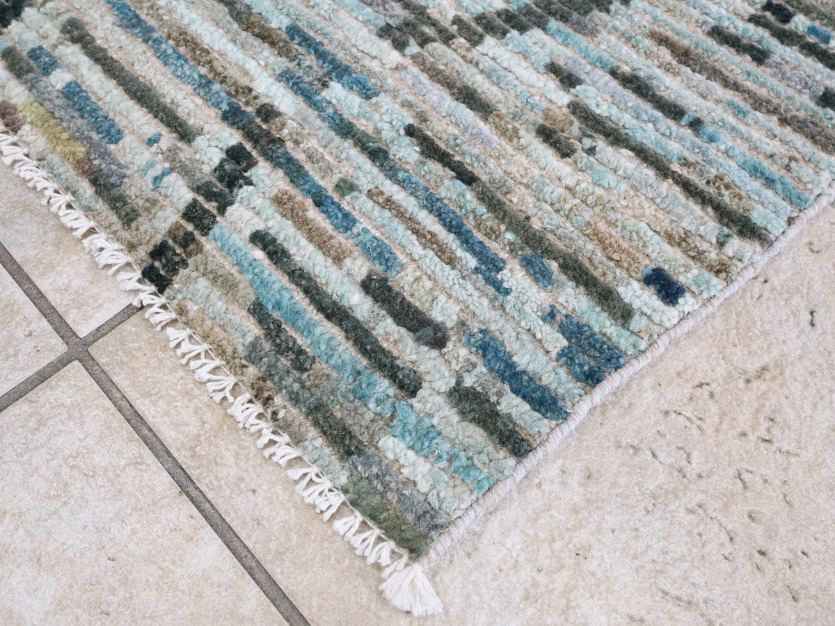 3x5 Ft Blue Moroccan Rug - Hand Knotted Area Rug