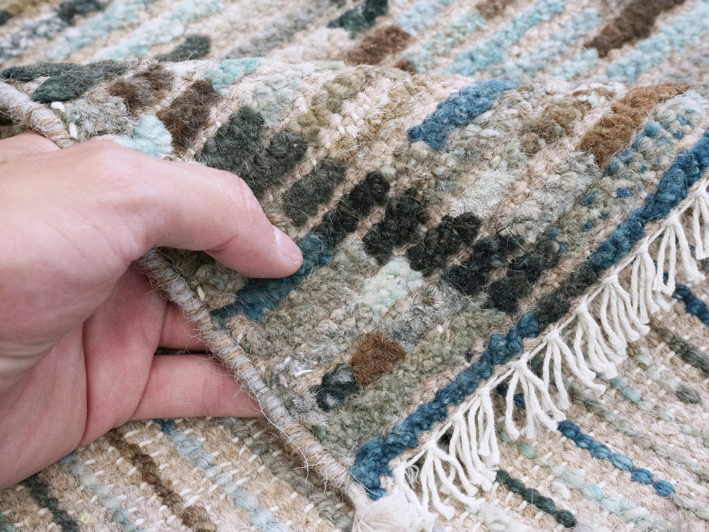 3x5 Ft Blue Moroccan Rug - Hand Knotted Area Rug