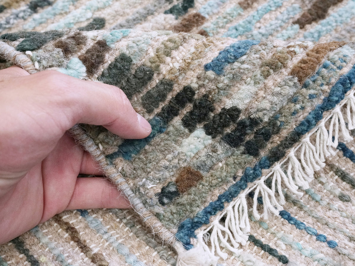 3x5 Ft Blue Moroccan Rug - Hand Knotted Area Rug