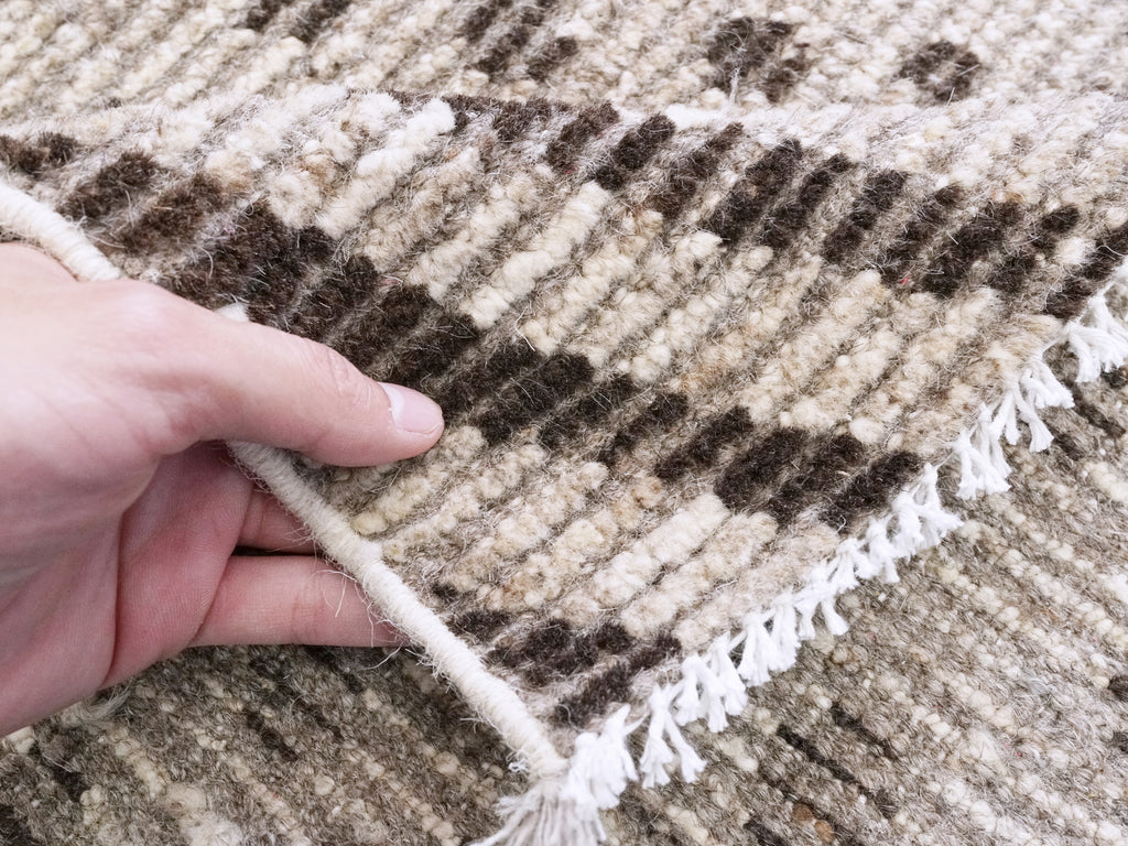 4x6 Ft Brown Moroccan Rug - Hand Knotted Wool Area Rug