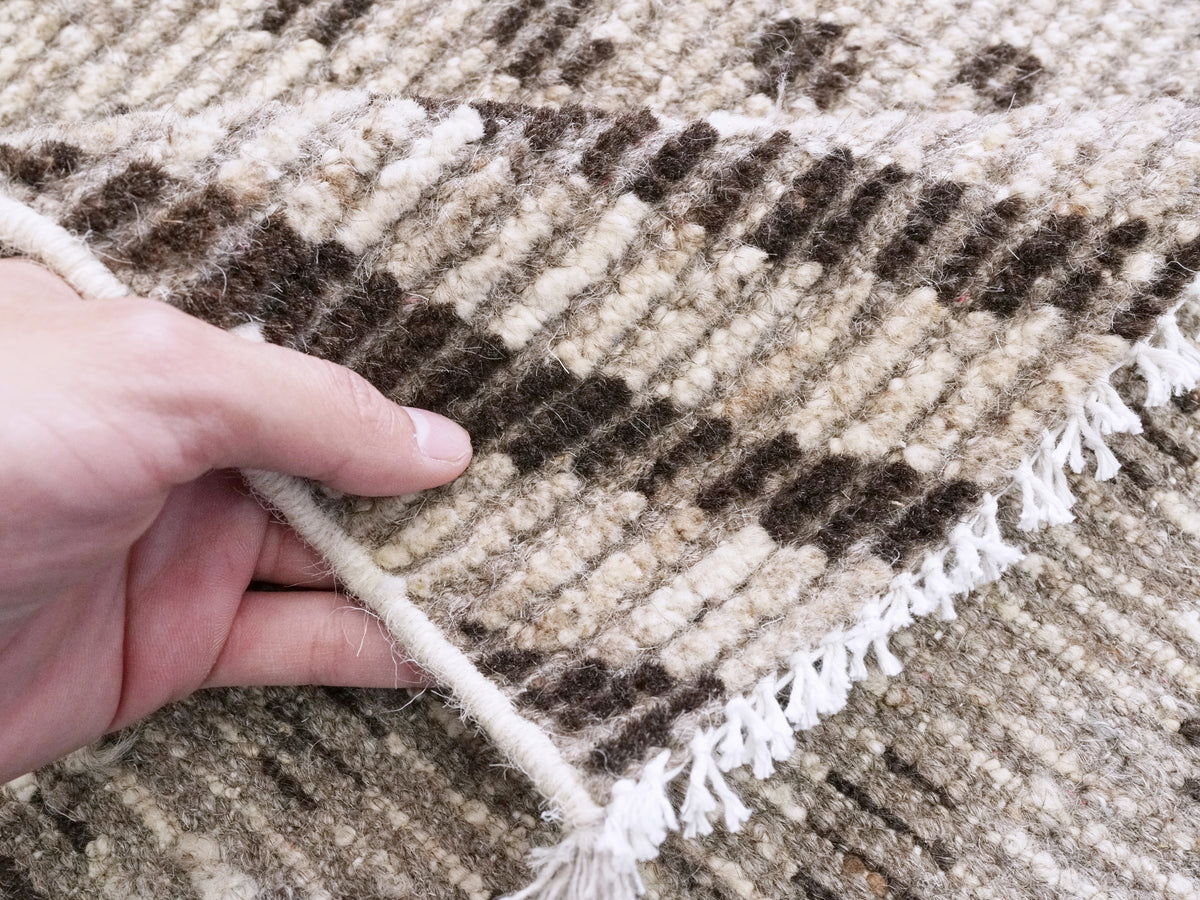 4x6 Ft Brown Moroccan Rug - Hand Knotted Wool Area Rug