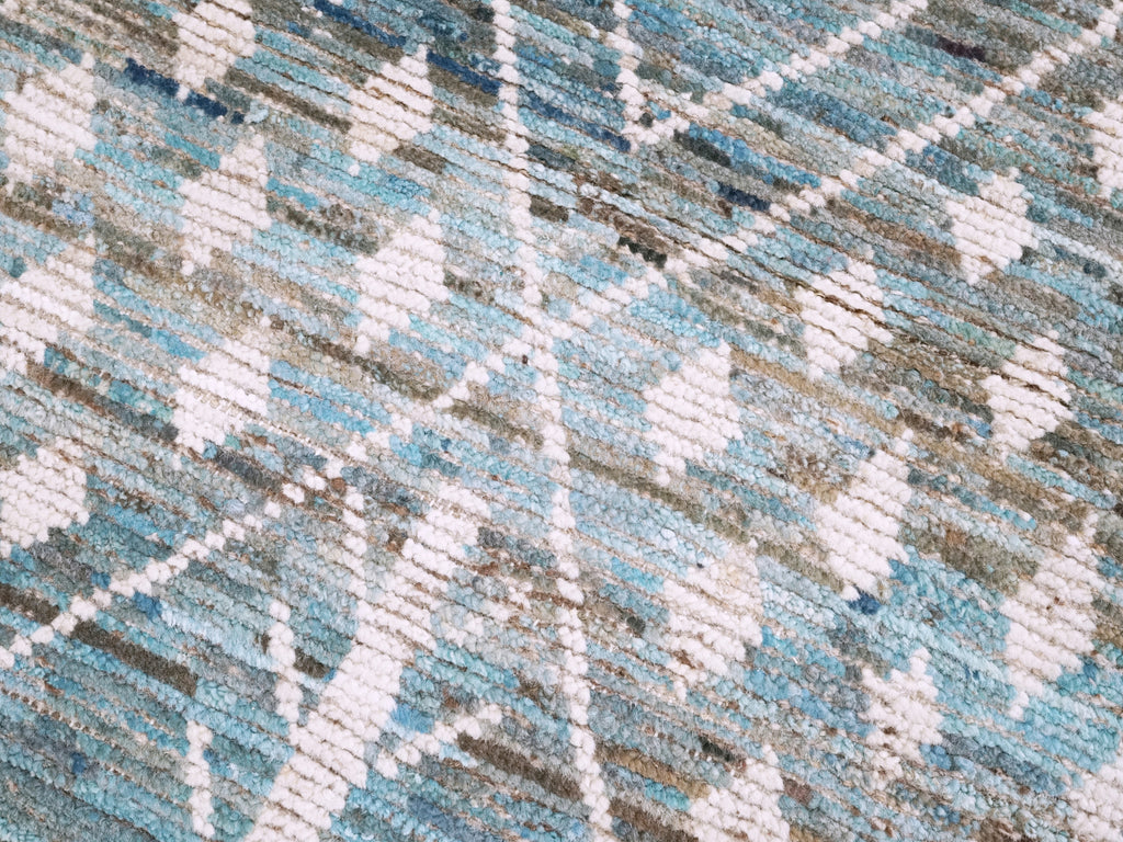 3x5 Ft Blue Moroccan Rug - Hand Knotted Area Rug