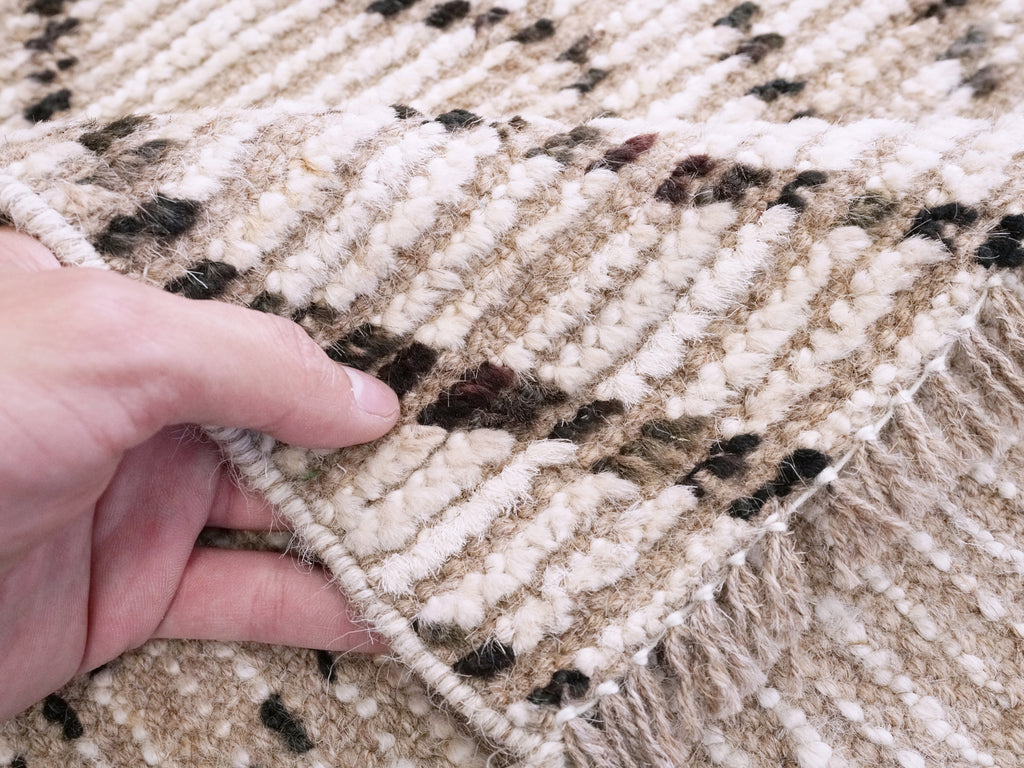 3x6 Ft Beige Moroccan Rug - Hand Knotted Area Rug