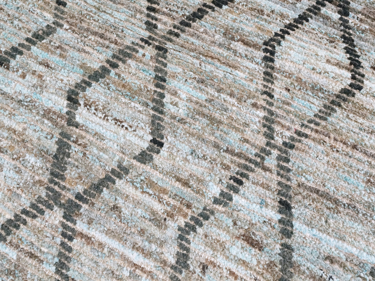 3x6 Ft Blue Moroccan Rug - Hand Knotted Area Rug