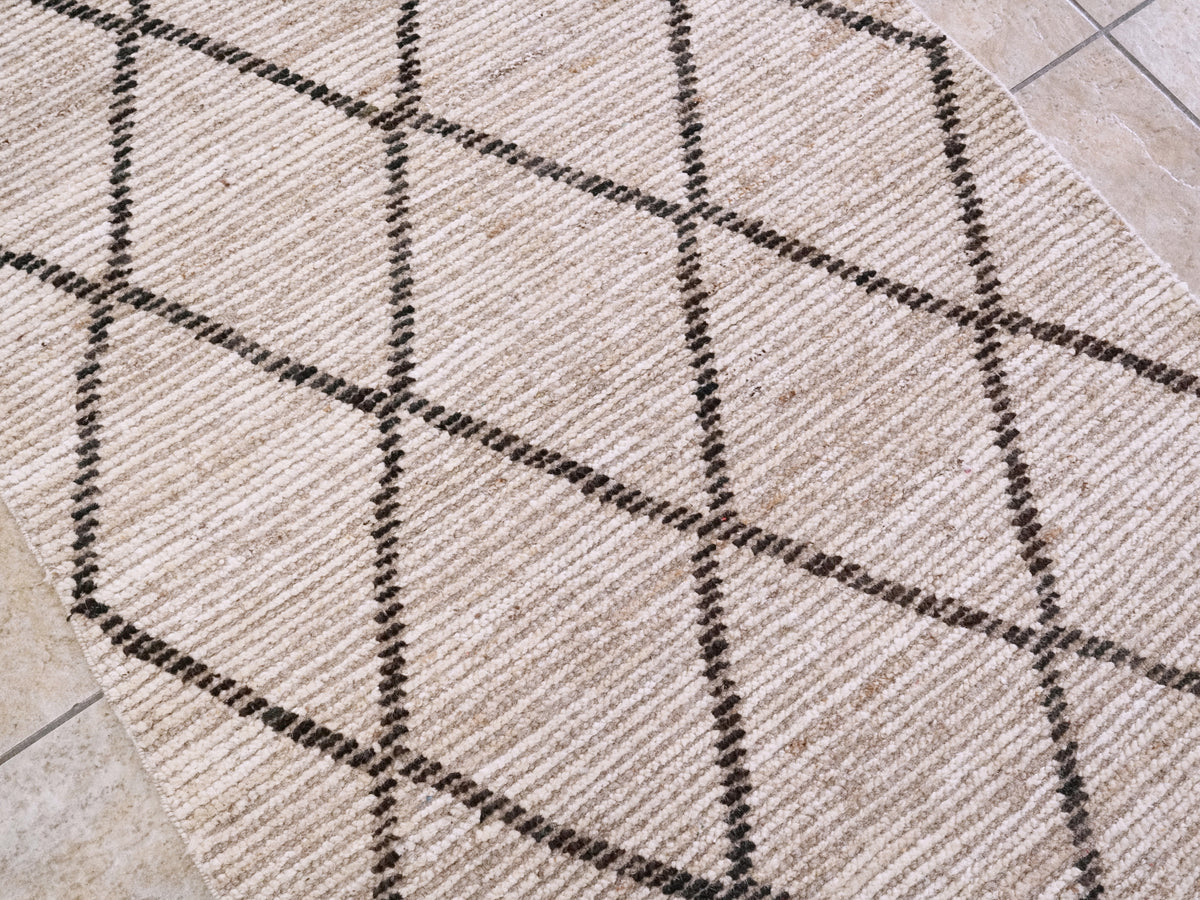 3x5 Ft Beige Moroccan Rug - Hand Knotted Area Rug