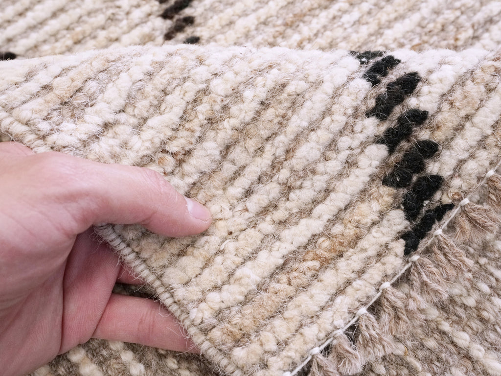 3x5 Ft Beige Moroccan Rug - Hand Knotted Area Rug
