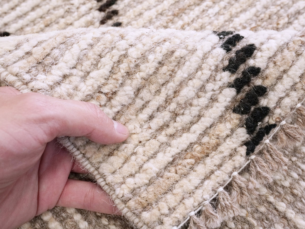 3x5 Ft Beige Moroccan Rug - Hand Knotted Area Rug