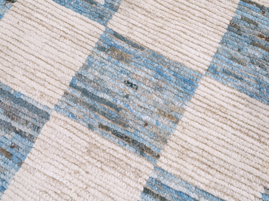 3x5 Ft White & Beige Moroccan Rug - Hand Knotted Area Rug
