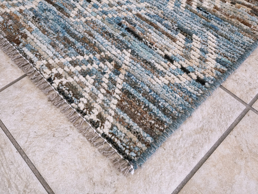3x5 Ft Blue Moroccan Rug - Hand Knotted Area Rug