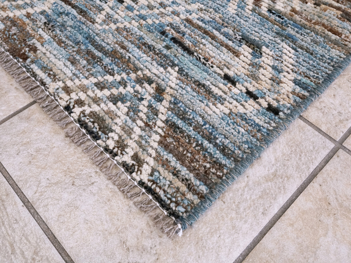 3x5 Ft Blue Moroccan Rug - Hand Knotted Area Rug