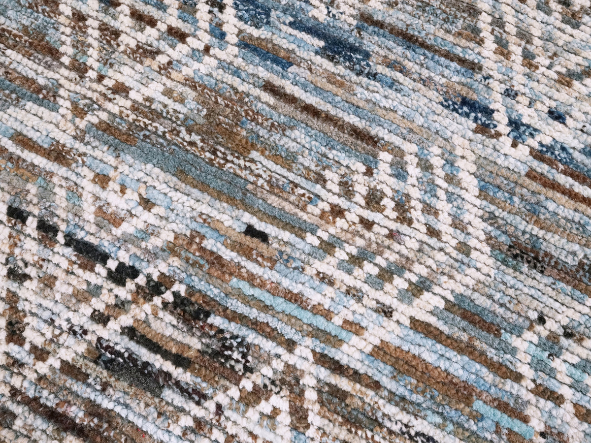 3x5 Ft Blue Moroccan Rug - Hand Knotted Area Rug
