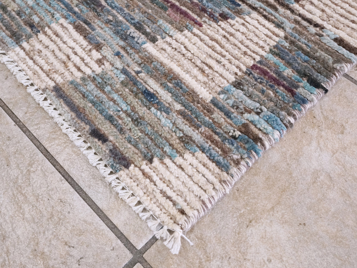 3x5 Ft Blue Moroccan Rug - Hand Knotted Area Rug