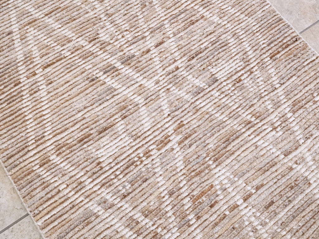 3x5 Ft Brown Moroccan Rug - Hand Knotted Area Rug