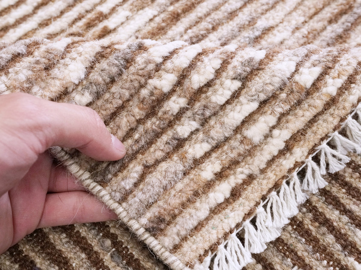 3x5 Ft Brown Moroccan Rug - Hand Knotted Area Rug