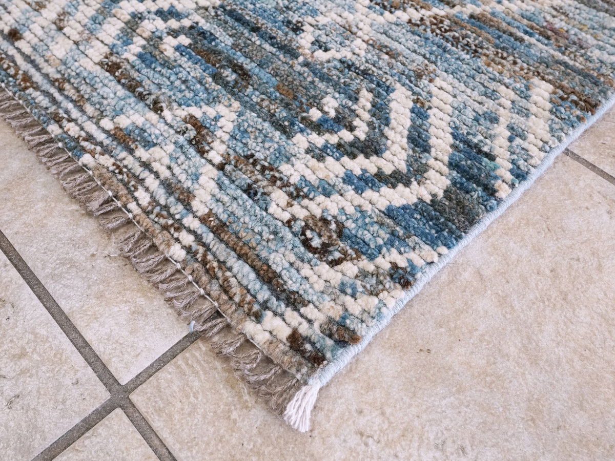 3x5 Ft Blue Moroccan Rug - Hand Knotted Area Rug