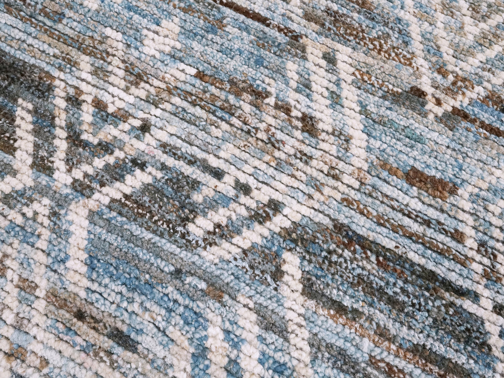 3x5 Ft Blue Moroccan Rug - Hand Knotted Area Rug