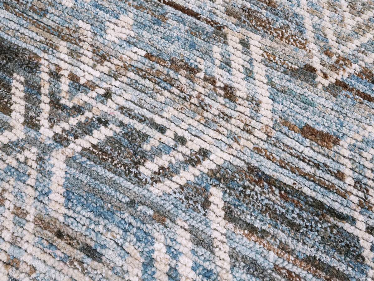 3x5 Ft Blue Moroccan Rug - Hand Knotted Area Rug