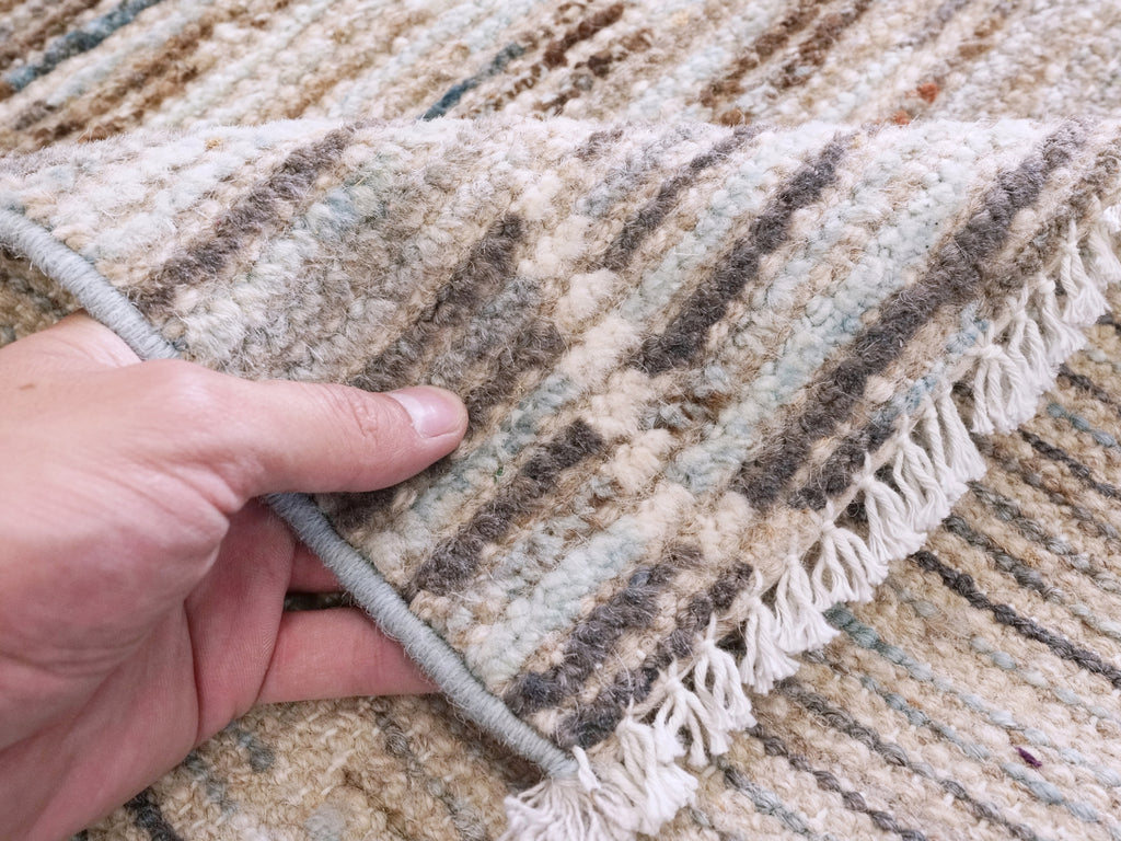 4x6 Ft Blue & Brown Moroccan Rug - Hand Knotted Wool Area Rug
