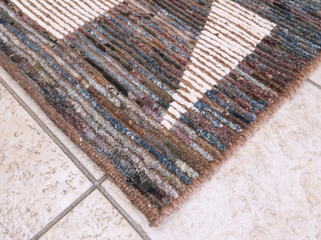 3x5 Ft Blue Moroccan Rug - Hand Knotted Area Rug