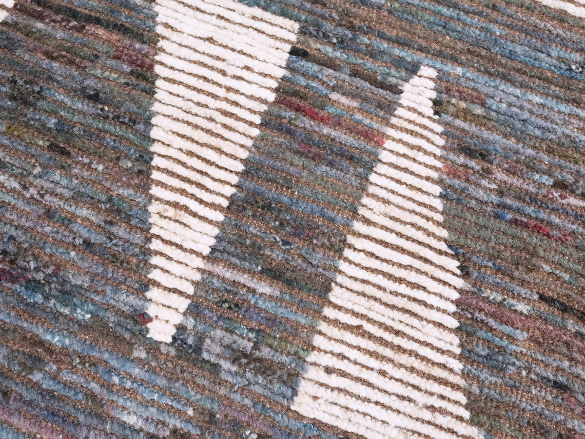 3x5 Ft Blue Moroccan Rug - Hand Knotted Area Rug