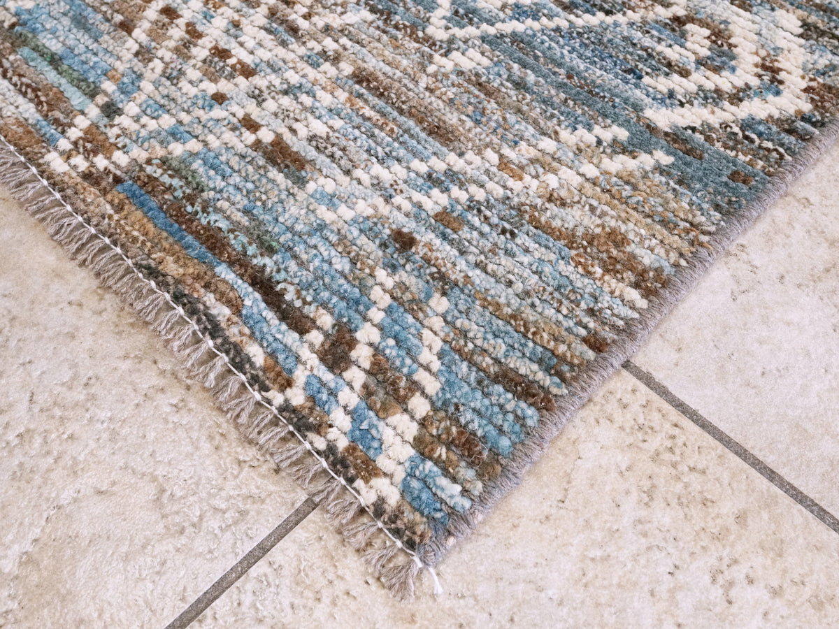 3x5 Ft Blue Moroccan Rug - Hand Knotted Area Rug