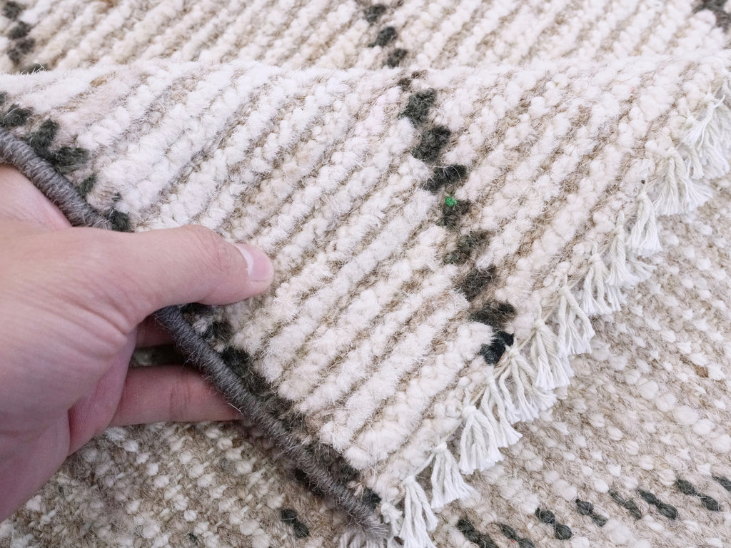 3x4 Ft Beige Moroccan Rug - Hand Knotted Area Rug