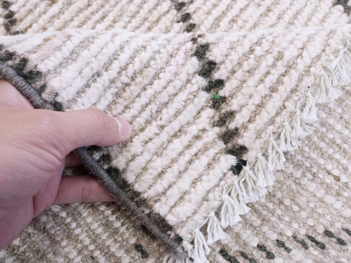 3x4 Ft Beige Moroccan Rug - Hand Knotted Area Rug