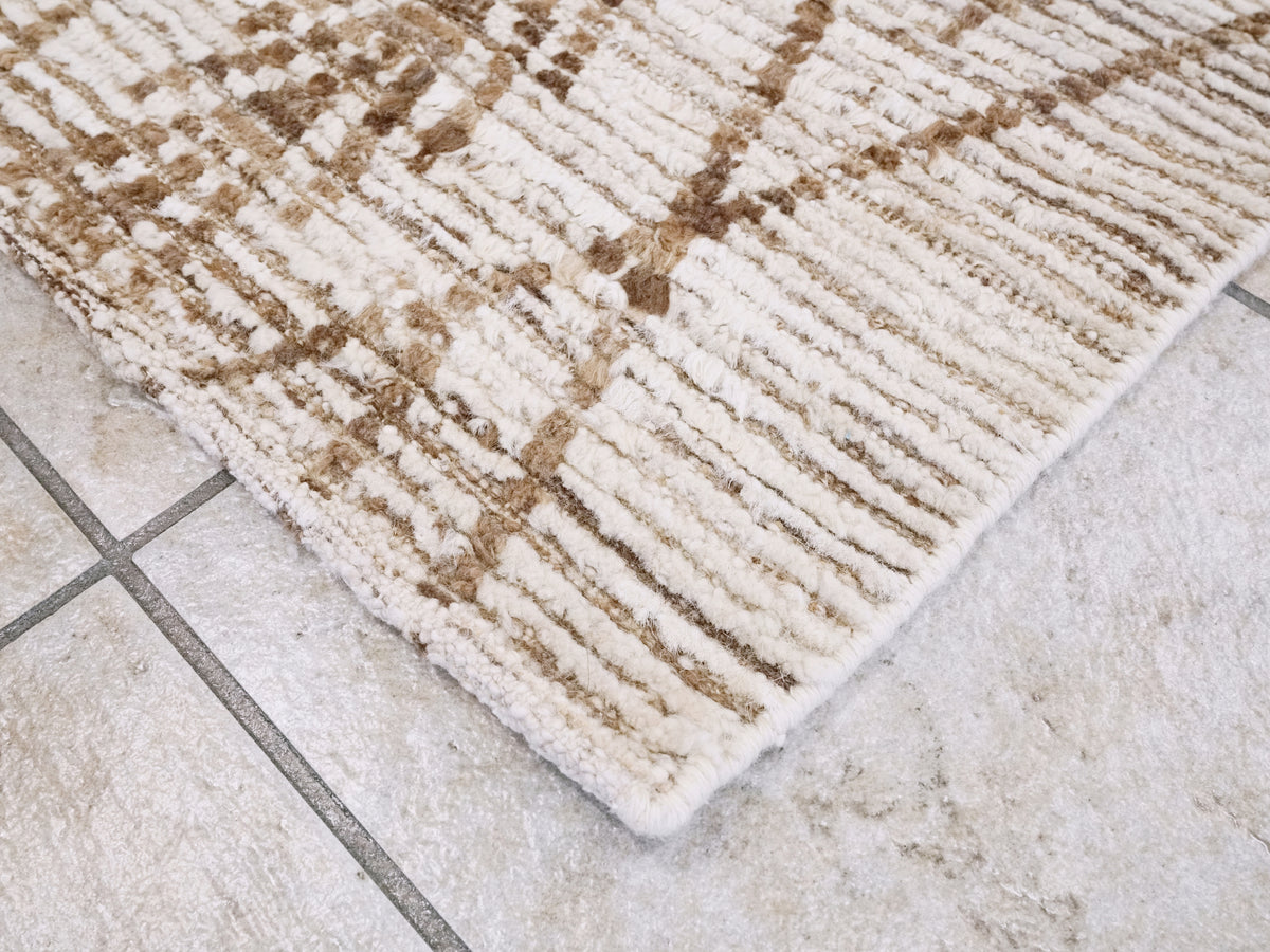 3x5 Ft Beige Moroccan Rug - Hand Knotted Area Rug