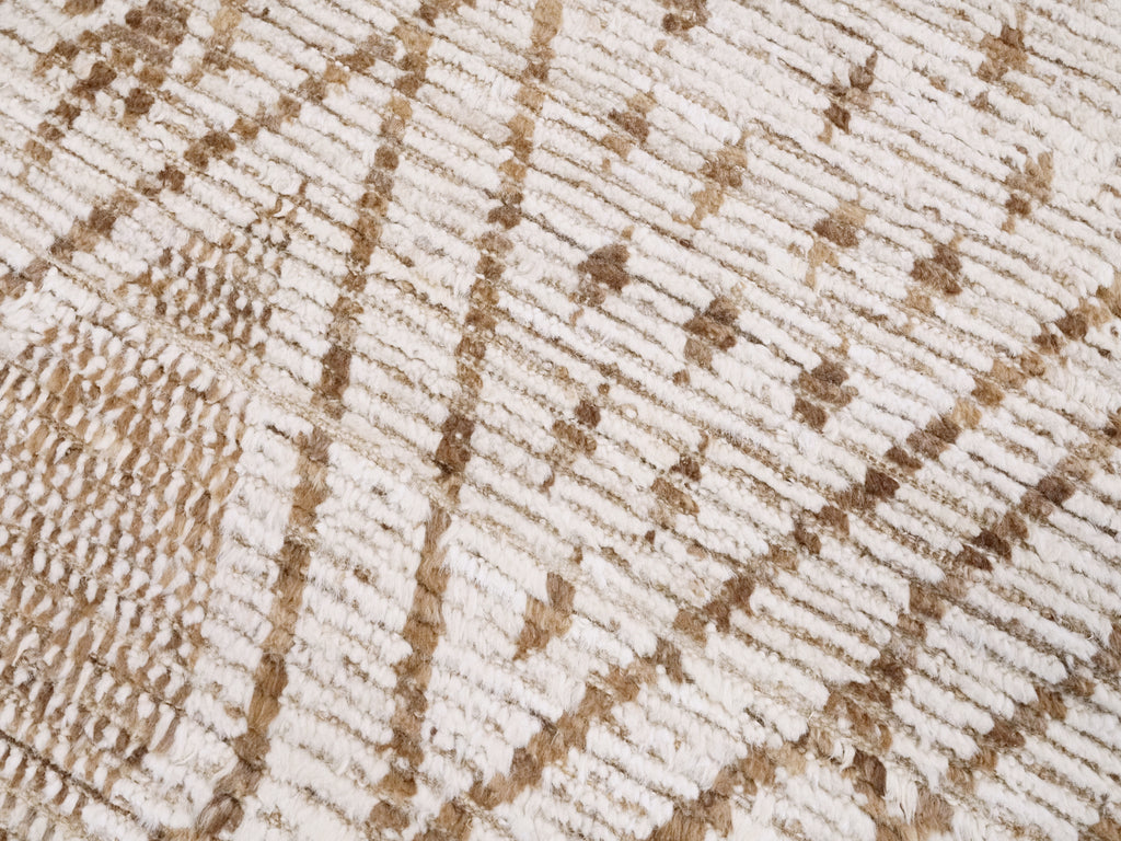 3x5 Ft Beige Moroccan Rug - Hand Knotted Area Rug