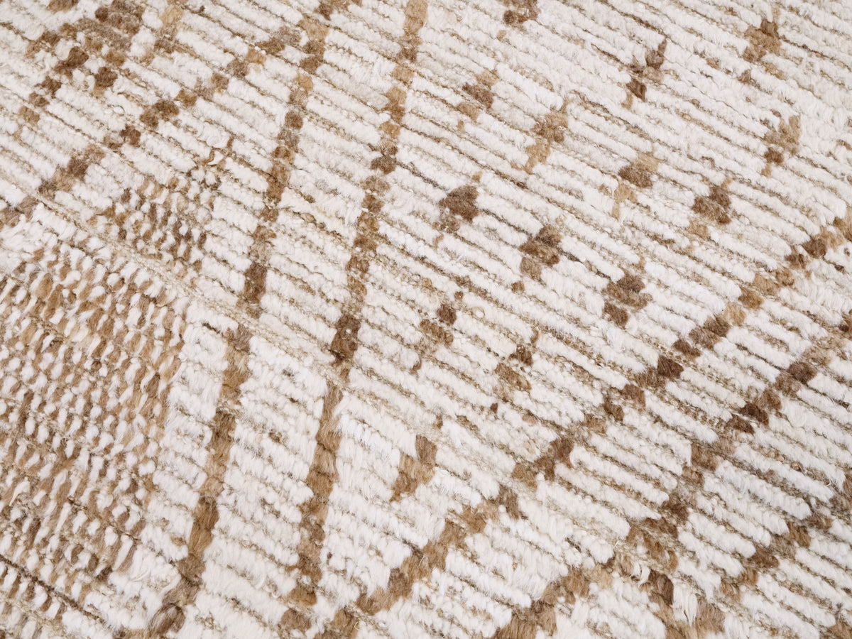3x5 Ft Beige Moroccan Rug - Hand Knotted Area Rug